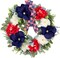 24 Inch Patriotic 4th of July Wreath for Front Door, Red White Blue Flower Summer Wreath